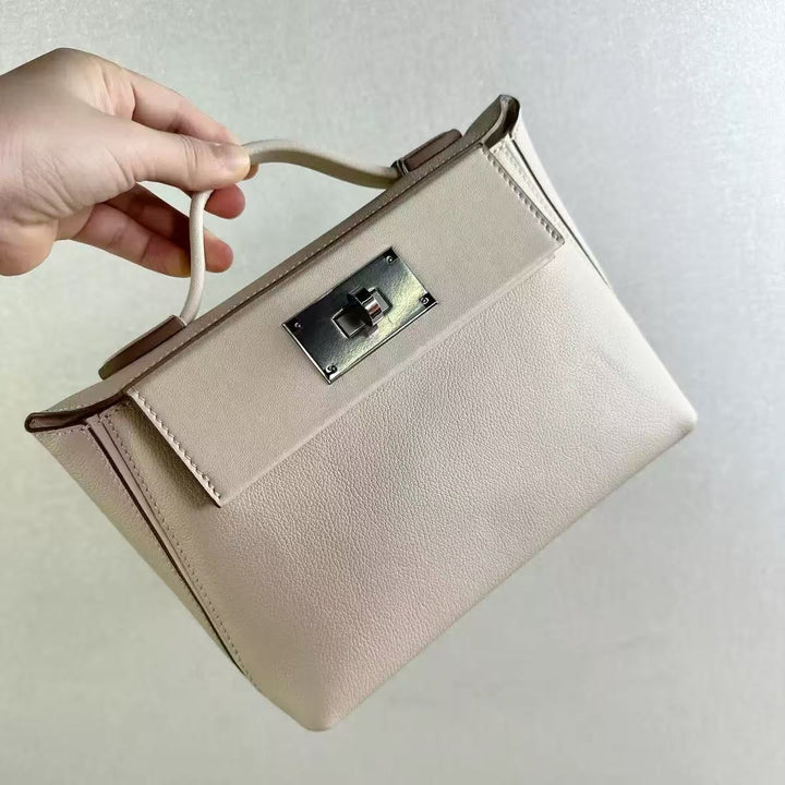 Pebbled Leather Top Handle Bag