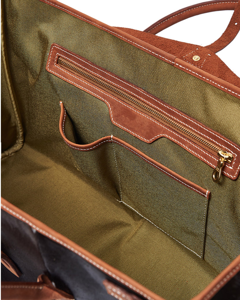 Cowhide leather bag back view