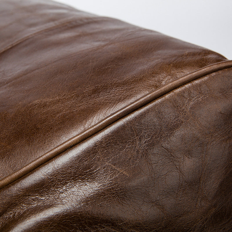 Brown leather weekender with crossbody strap