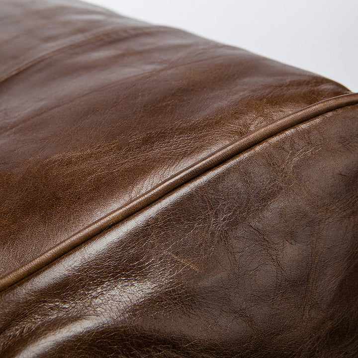 Brown leather weekender with crossbody strap
