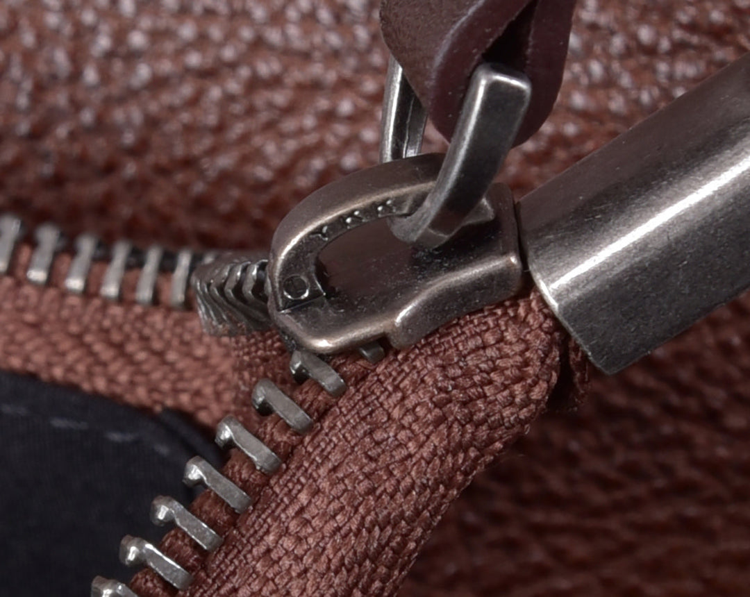 Black grain leather work bag with side pockets