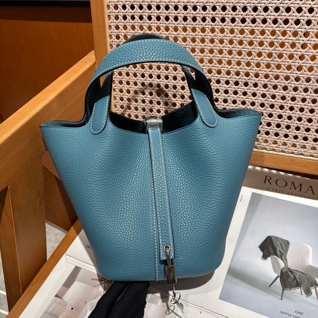 Pebbled Leather Bucket  bag