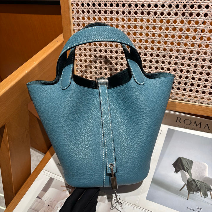 Pebbled Leather Bucket  bag