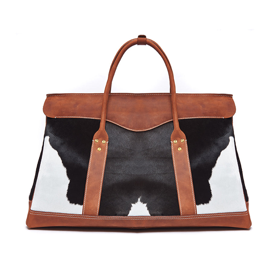 Calf hair bag buckle detail