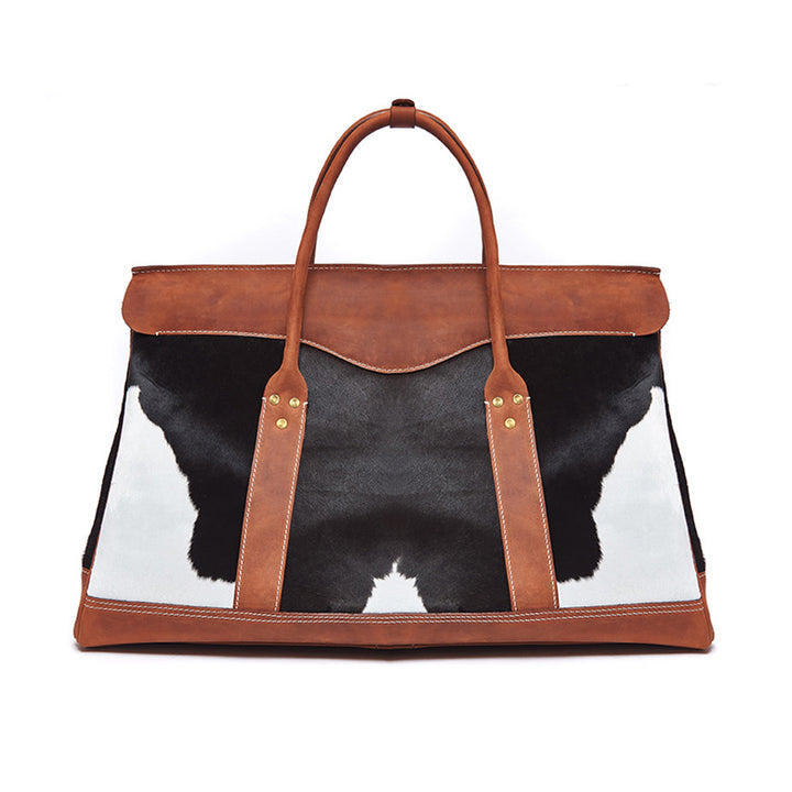 Calf hair bag buckle detail