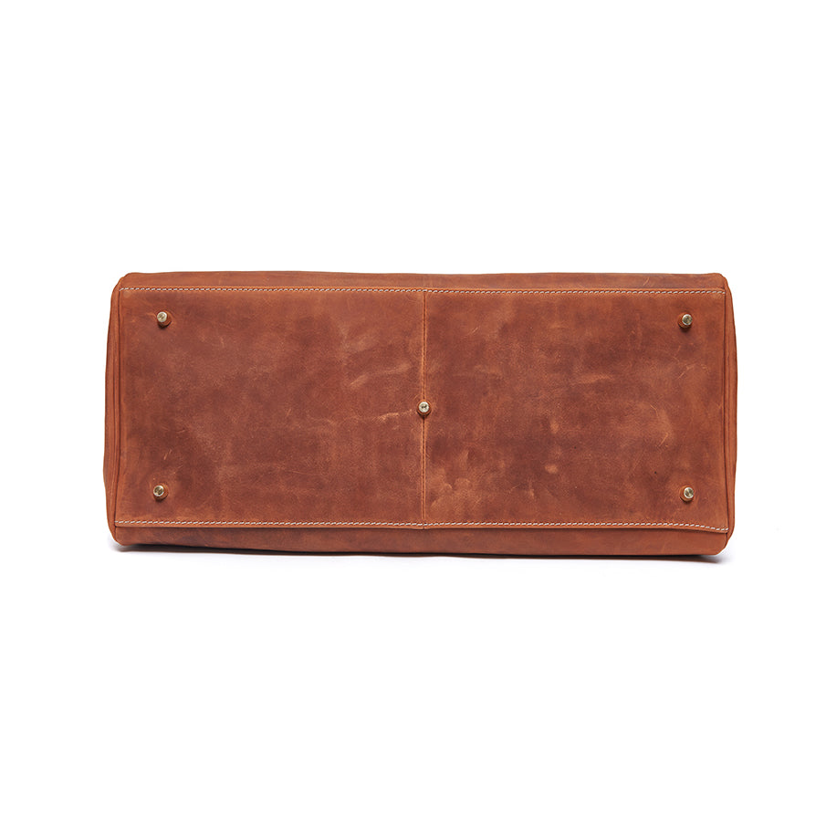 Vintage style calf hair bag with buckle closure