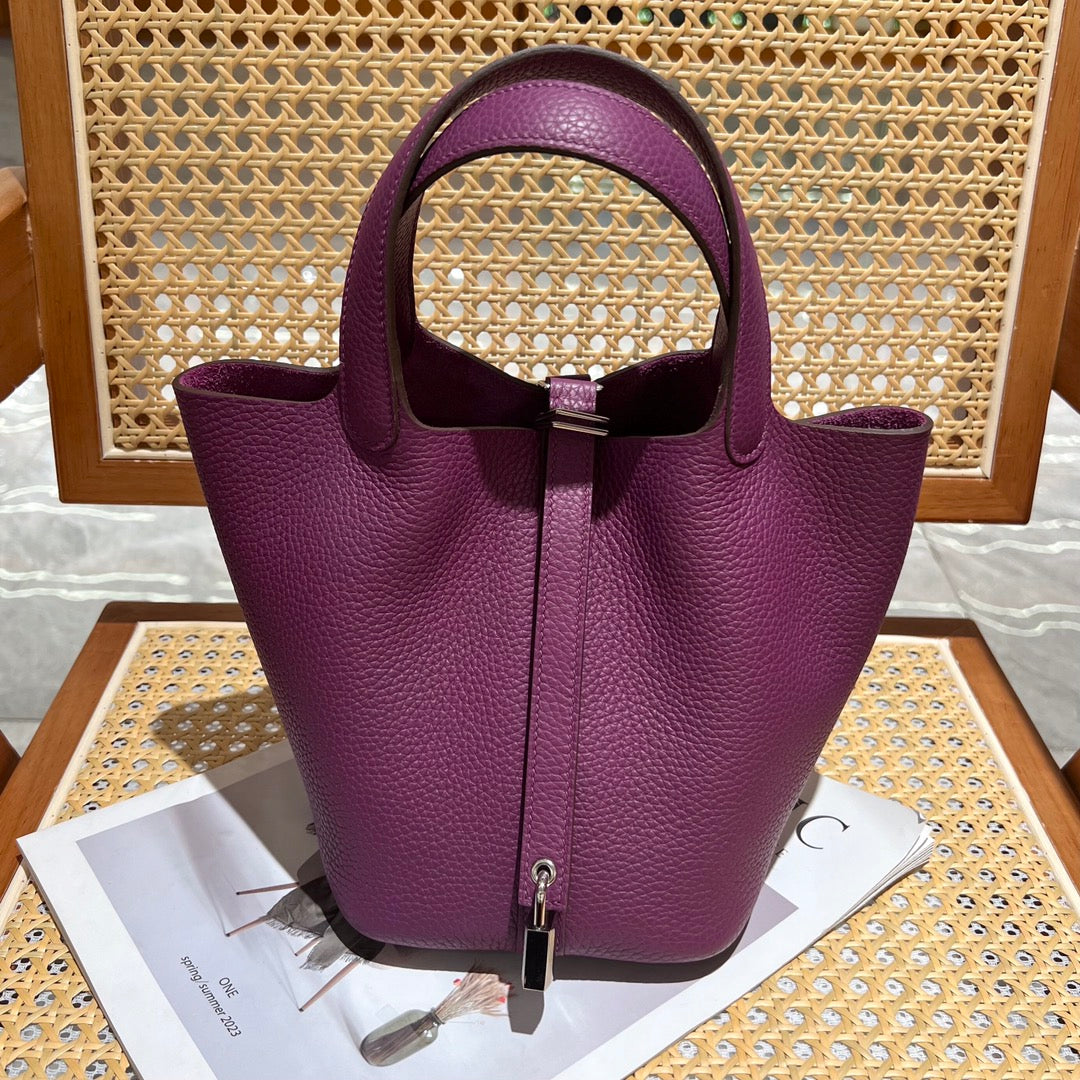 Pebbled Leather Bucket  bag