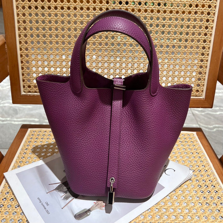Pebbled Leather Bucket  bag