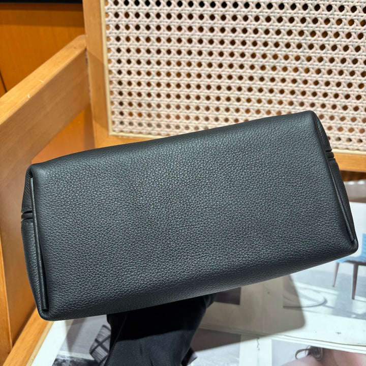 Pebbled Leather Top Handle Bag