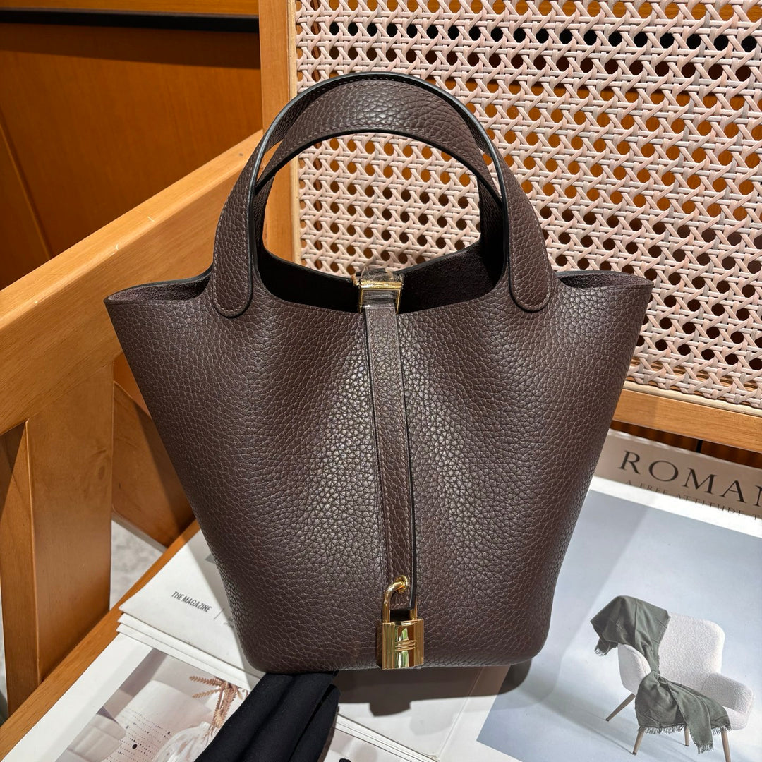 Pebbled Leather Bucket  bag