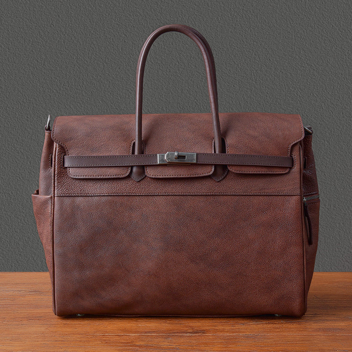 Pebbled leather artisan work bag