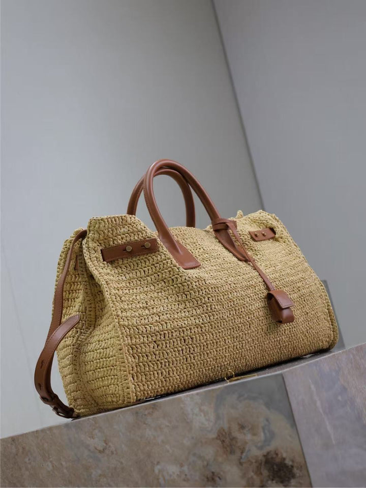 Raffia bag back view