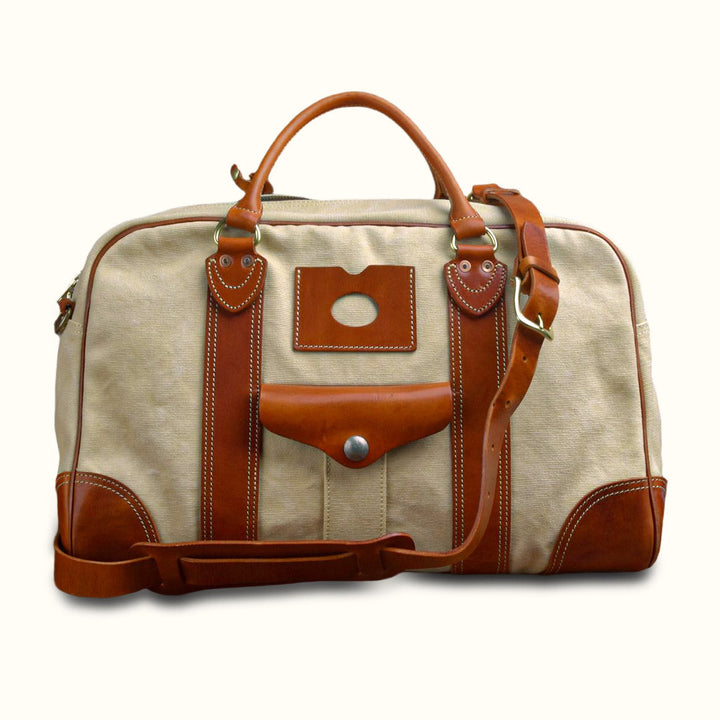 Vintage Canvas &amp; Leather Weekender Bag