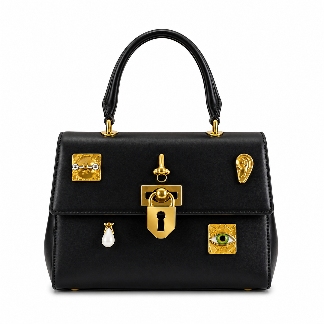 The Sculpted Hardware Top Handle Bag