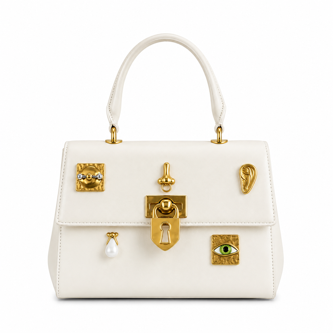 The Sculpted Hardware Top Handle Bag
