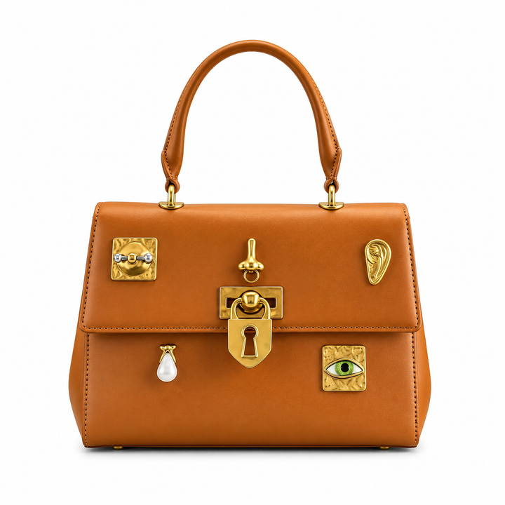The Sculpted Hardware Top Handle Bag