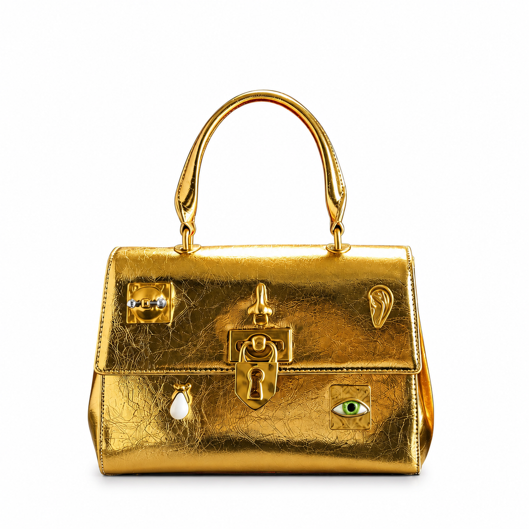 The Sculpted Hardware Top Handle Bag