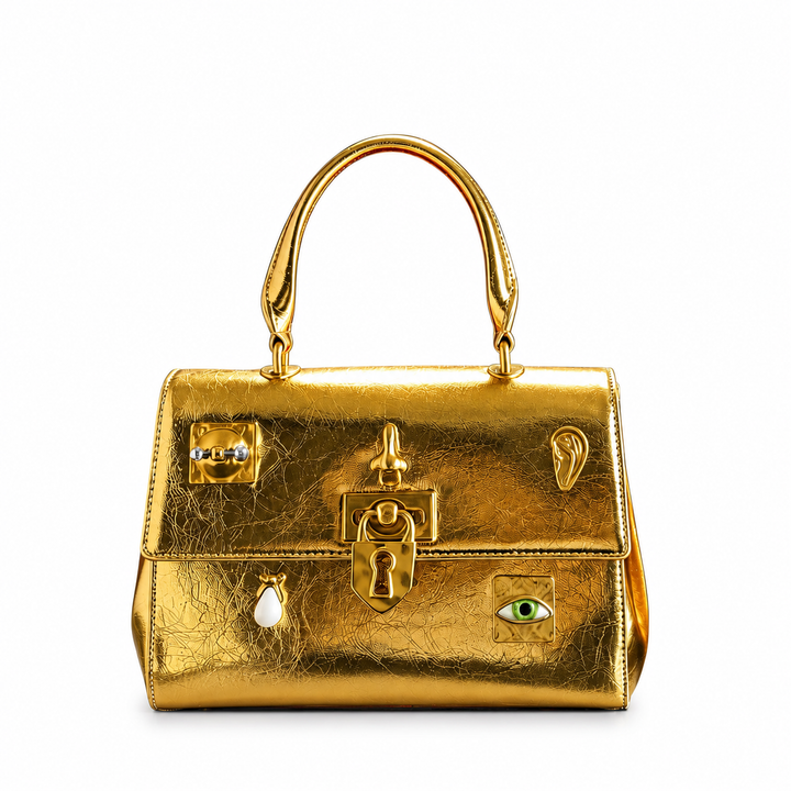 The Sculpted Hardware Top Handle Bag