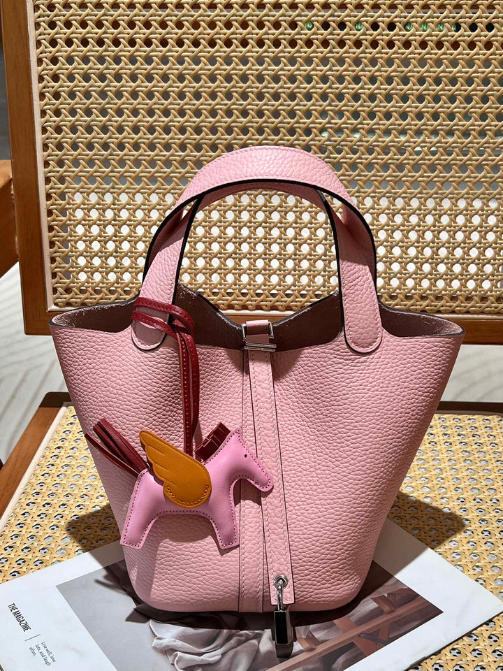 Pebbled Leather Bucket  bag