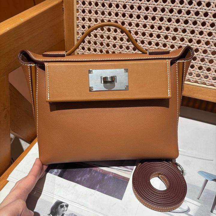 Pebbled Leather Top Handle Bag