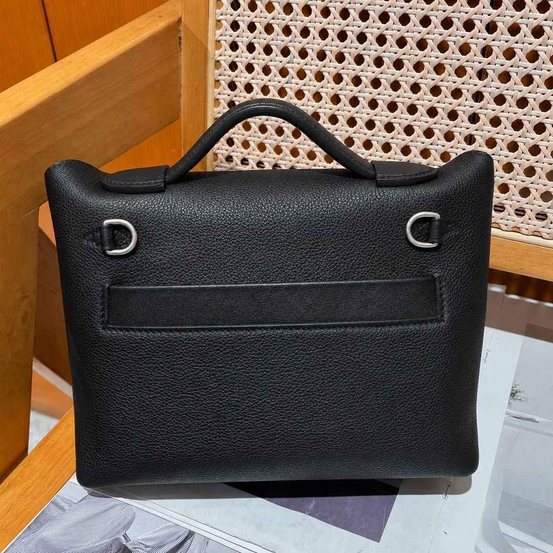 Pebbled Leather Top Handle Bag