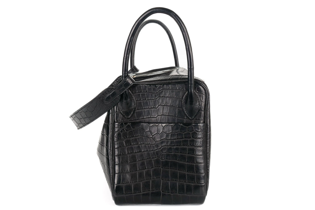 Luxury crocodile Lindy bag with complete set — raincoat felt protector dust bag and box