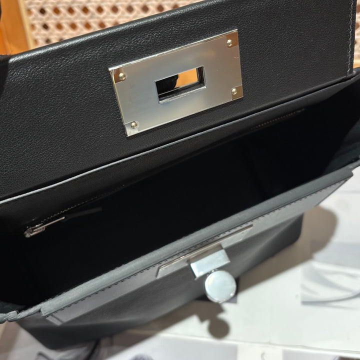 Pebbled Leather Top Handle Bag
