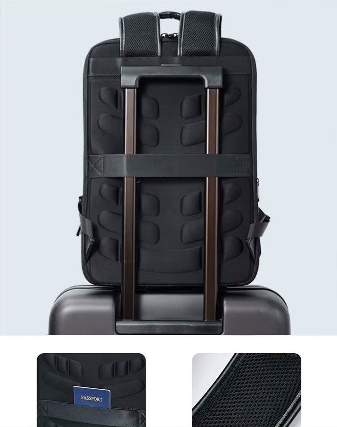 Genuine leather croc-pattern backpack close-up of scale detail under studio lighting
