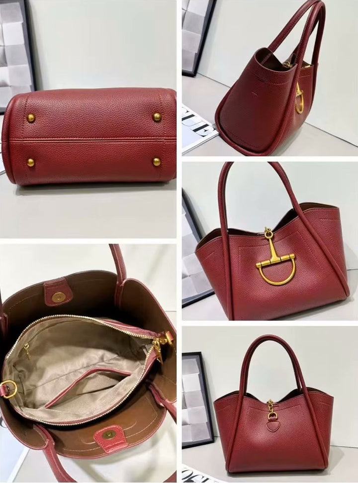 Horsebit Leather Tote Bag