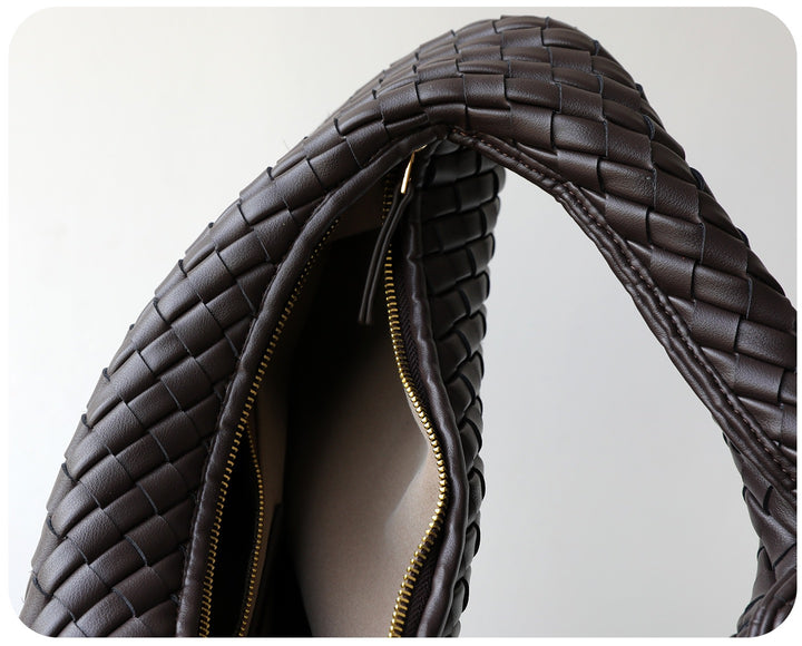 Intrecciato Woven Leather Shoulder Bag