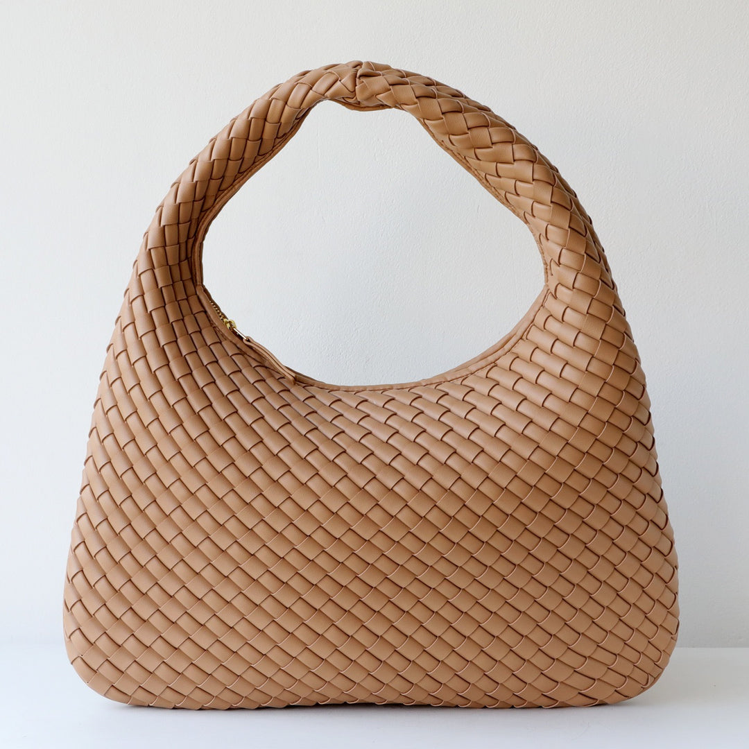Intrecciato Woven Leather Shoulder Bag