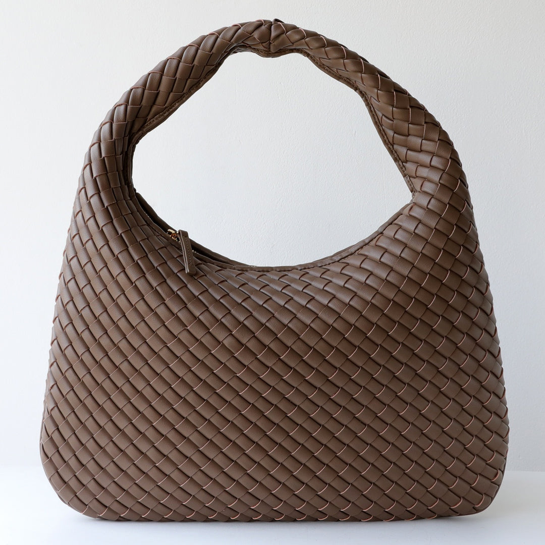 Intrecciato Woven Leather Shoulder Bag