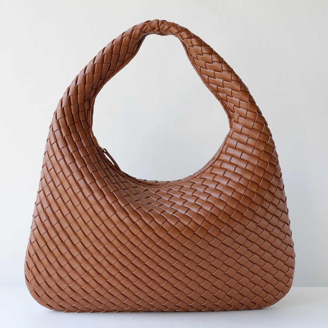 Intrecciato Woven Leather Shoulder Bag