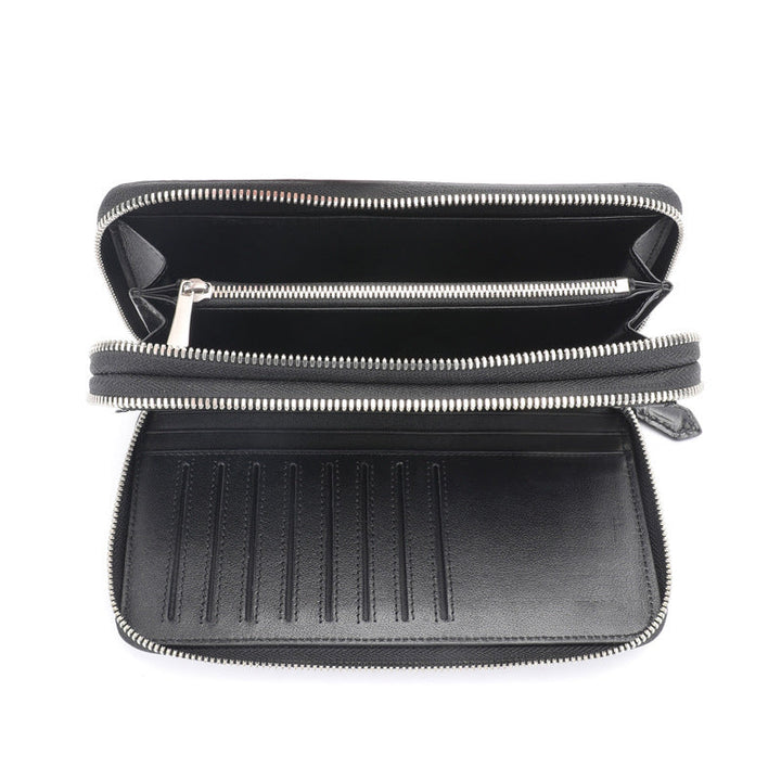 Premium crocodile pattern leather clutch wallet