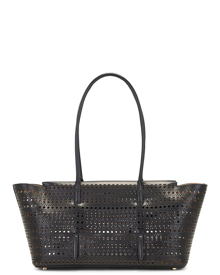 Statement perforated leather shoulder bag