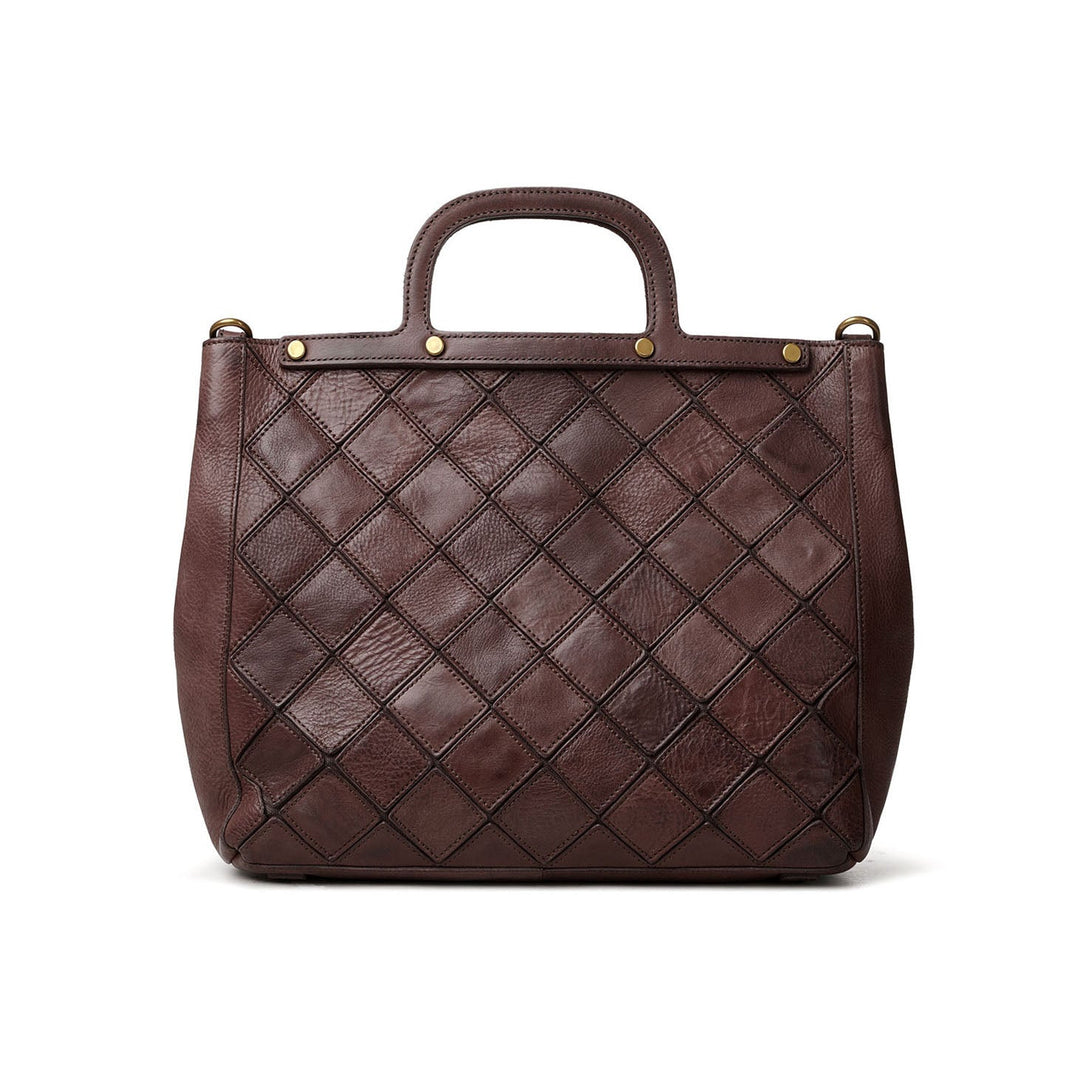 Quilted tote stud detail