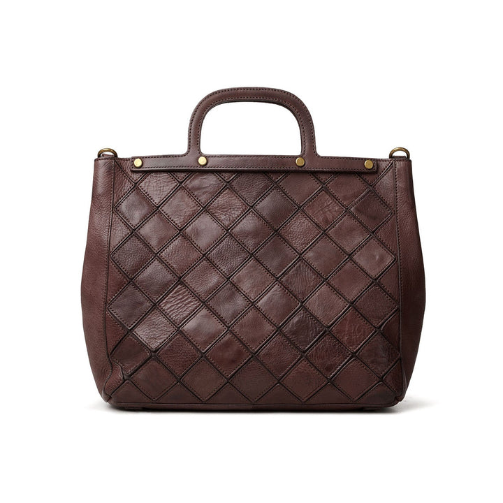 Quilted tote stud detail